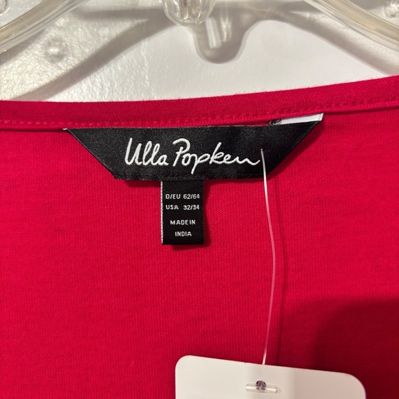 Ulla Popken Red Long Sleeve Babydoll Tunic Top Plus Size 32/34 NWT - Picture 3 of 7
